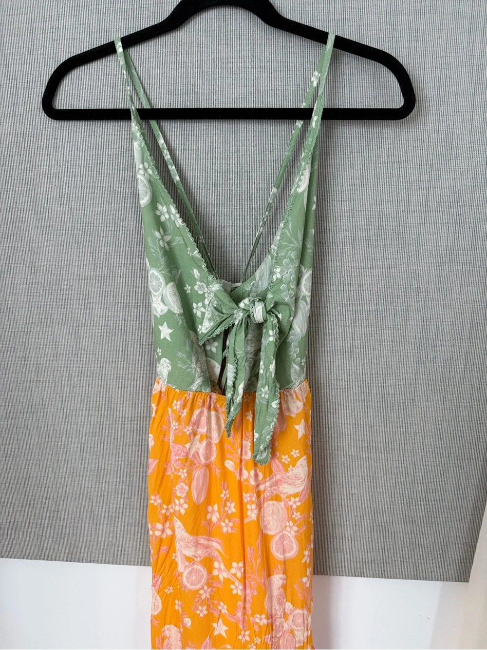 Agua Bendita Fairy Mita Maxi Dress | Patchwork Bird & Citrus Print | Size M - Picture 6 of 16